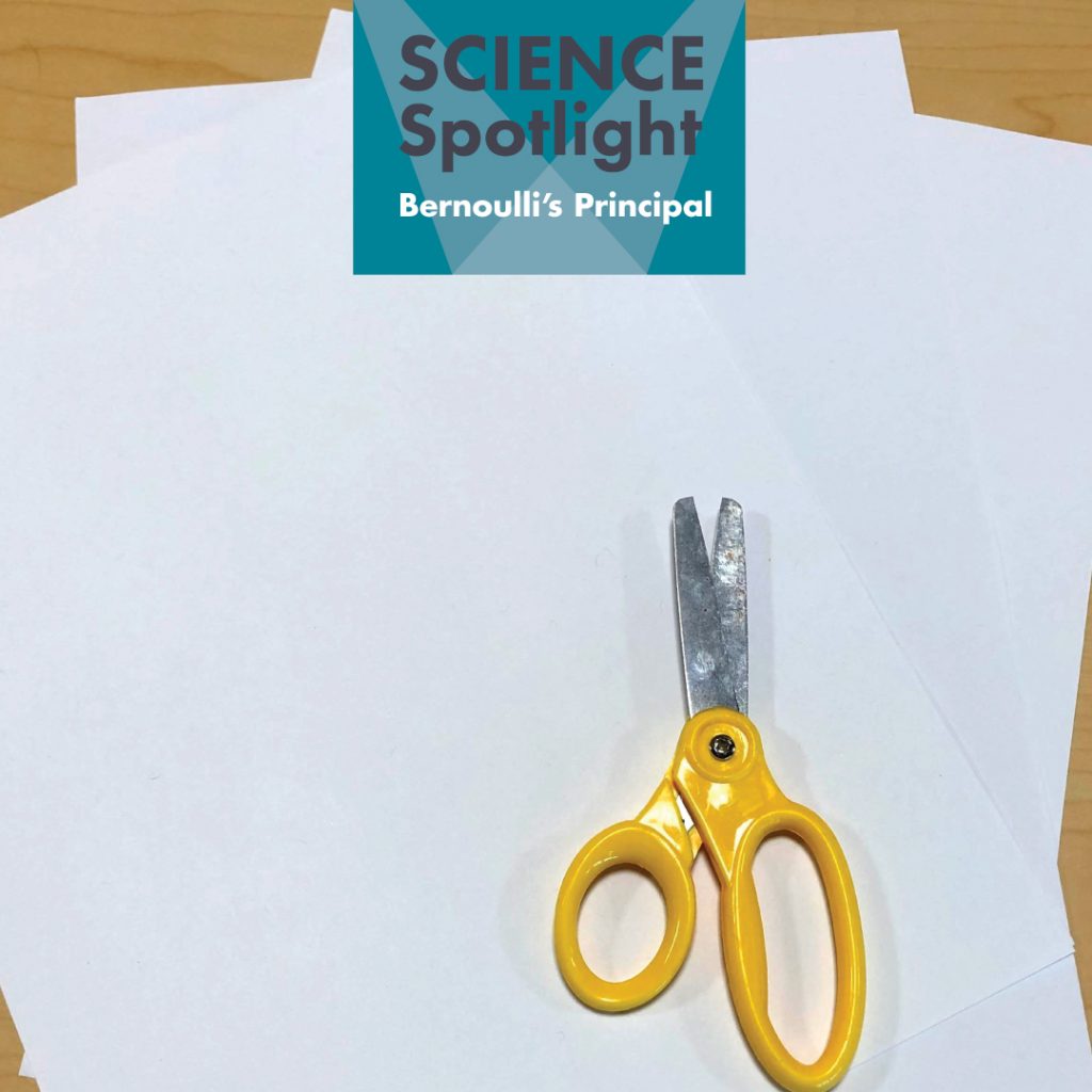 scissors and paper to test Bernoulli principal