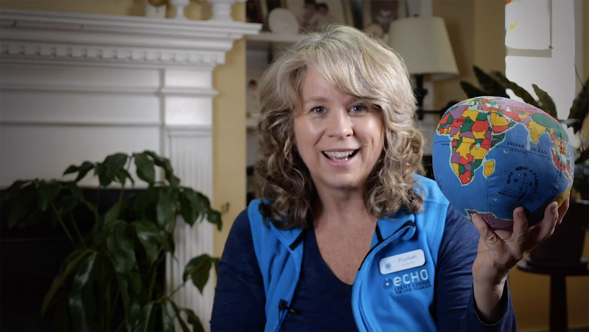 Shot of Elizabeth talking in one of her Science & Stories video