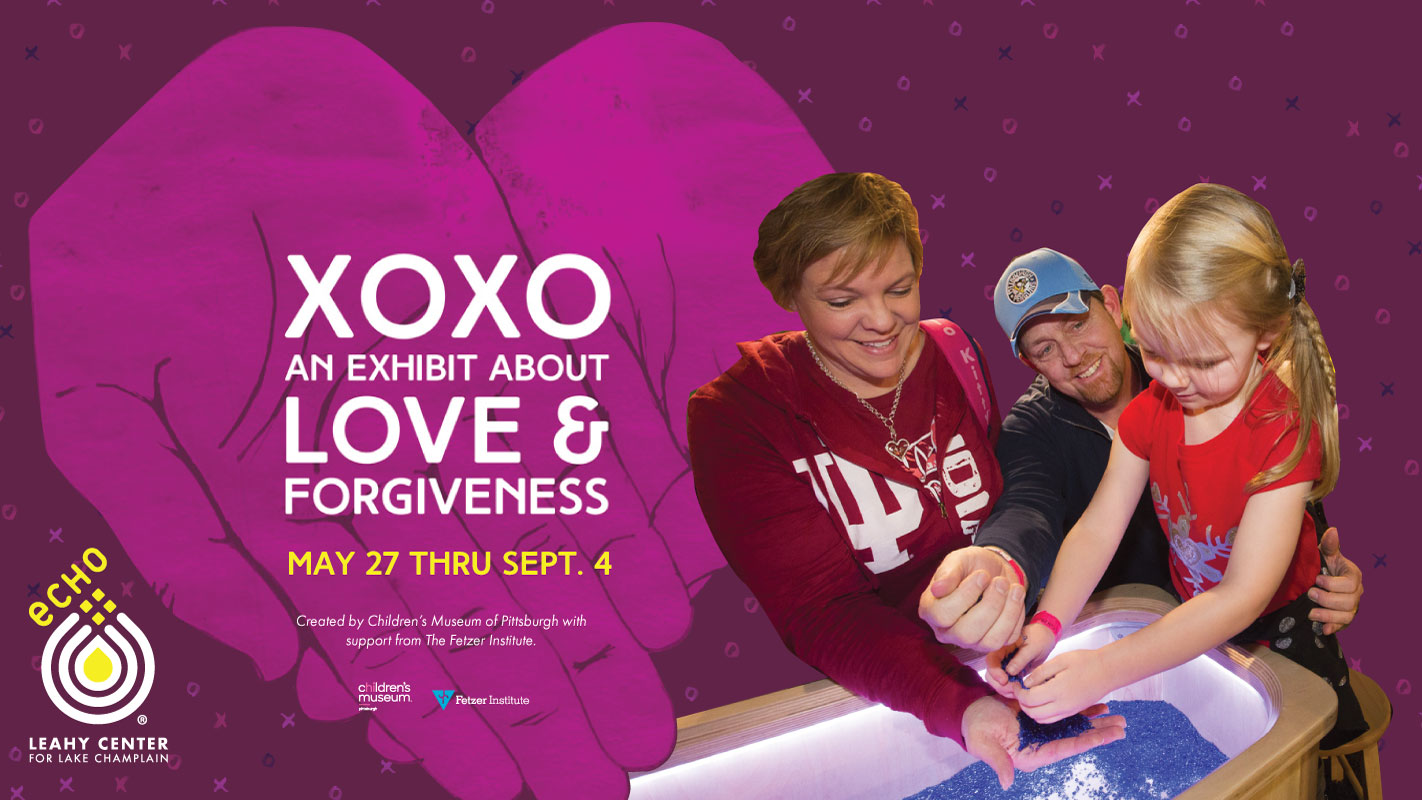 XOXO: An exhibit about love and forgiveness, at ECHO, May 27 thru September 4. Created by Children’s Museum of Pittsburgh with support from The Fetzer Institute.